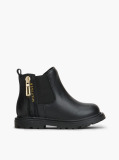Black Logo Cleat Chelsea Boots  Girls