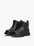 Black Logo Cleat Chelsea Boots  Girls
