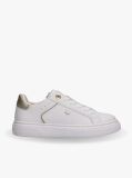 White Metallic Trim Lace-Up Sneakers  Girls