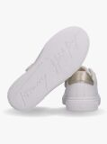 White Metallic Trim Lace-Up Sneakers  Girls