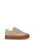 Beige Suede Lace Up Sneakers  Girls