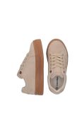 Beige Suede Lace Up Sneakers  Girls