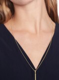 Gold Gold-Plated Linear Logo Necklace  Women