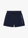 Blue Original Logo Embroidery Mid Length Swim Shorts  Boys