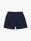Blue Global Stripe Mid Length Swim Shorts  Boys