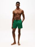 Green Print Mid Length Swim Trunks  Men