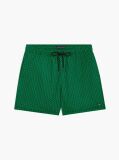 Green Print Mid Length Swim Trunks  Men
