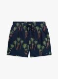 Multi Print Mid Length Swim Trunks  Men
