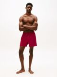 Red Tonal Logo Mid Length Swim Shorts  Men