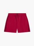 Red Tonal Logo Mid Length Swim Shorts  Men