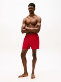 Red Essential Flag Jacquard Mid Length Swim Shorts  Men