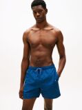 Blue Original Print Mid Length Swim Shorts  Men