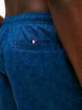Blue Original Print Mid Length Swim Shorts  Men