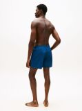 Blue Original Print Mid Length Swim Shorts  Men
