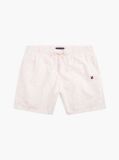 Beige Original Print Mid Length Swim Shorts  Men