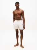 Beige Original Print Mid Length Swim Shorts  Men