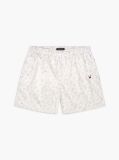 Beige Original Print Mid Length Swim Shorts  Men