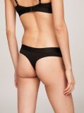 Black Logo Waistband Thong  Women
