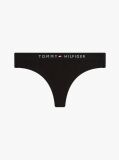Black Logo Waistband Thong  Women