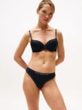 Blue Tonal Logo Lace Thong  Women