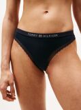 Blue Tonal Logo Lace Thong  Women