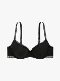 Black Tonal Lace Demi-Cup Bra  Women