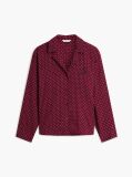 Red Essential Print Embroidery Relaxed Pyjama Shirt  Women