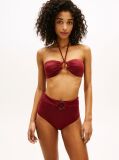 Red Halterneck Ring Bandeau Bikini Top  Women