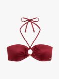 Red Halterneck Ring Bandeau Bikini Top  Women