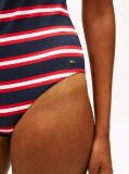 Multi Stripe Ribbed Bandeau Halterneck Swimsuit  Women