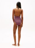 Multi Stripe Ribbed Bandeau Halterneck Swimsuit  Women