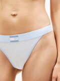 Blue Heritage Print Logo Waistband Tanga Thong  Women