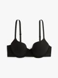 Black Logo Strap Padded Demi Bra  Women