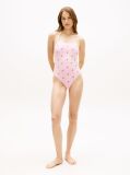Multi Seersucker Logo Embroidery Halterneck Swimsuit  Women