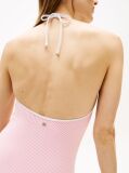 Multi Seersucker Logo Embroidery Halterneck Swimsuit  Women