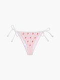Multi Logo Embroidery Side Tie Bikini Bottoms  Women