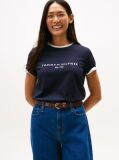 Blue Organic Cotton Logo T-Shirt  Women