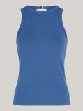Blue Ribbed Slim Fit Tank Top  Women
