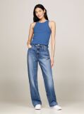 Blue Ribbed Slim Fit Tank Top  Women