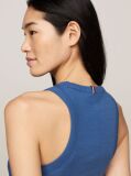 Blue Ribbed Slim Fit Tank Top  Women