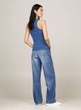 Blue Ribbed Slim Fit Tank Top  Women