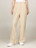 Beige Pigment Dyed Relaxed Straight Leg Trousers  Women