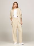 Beige Pigment Dyed Relaxed Straight Leg Trousers  Women