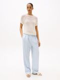 Blue Pigment Dyed Relaxed Straight Leg Trousers  Women