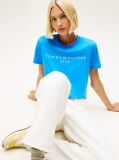Μπλε T-Shirt Με Κλασική Λαιμόκοψη Και Λογότυπο  Γυναίκες
