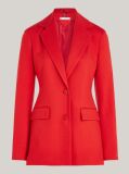 Red Single Breasted Slim Fit Blazer  Women