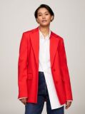 Red Single Breasted Slim Fit Blazer  Women