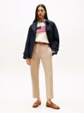Beige Slim Fit Straight Leg Chinos  Women