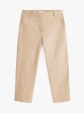 Beige Slim Fit Straight Leg Chinos  Women