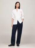 Blue Relaxed Fit Straight Leg Chinos  Women